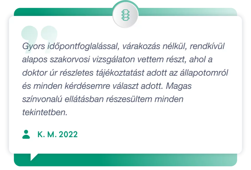 Páciens visszajelzés gerincgyógyászati szakrendelésünkről