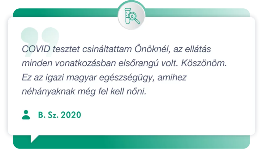 Páciens visszajelzés laboratóriumi vizsgálatunkról